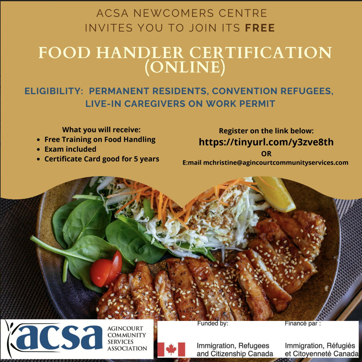 Food Handler Certification Information Flyer