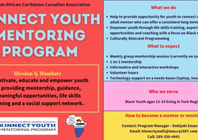 Kinnect Youth Mentoring Program Flyer