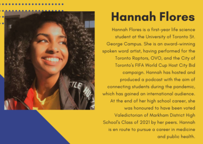 An Information Template on Hannah Flores in Yellow Color